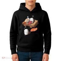 Cute And Funny Japanese Nigiri Sushi Sleepwalking Kids Hoodie thumb 4