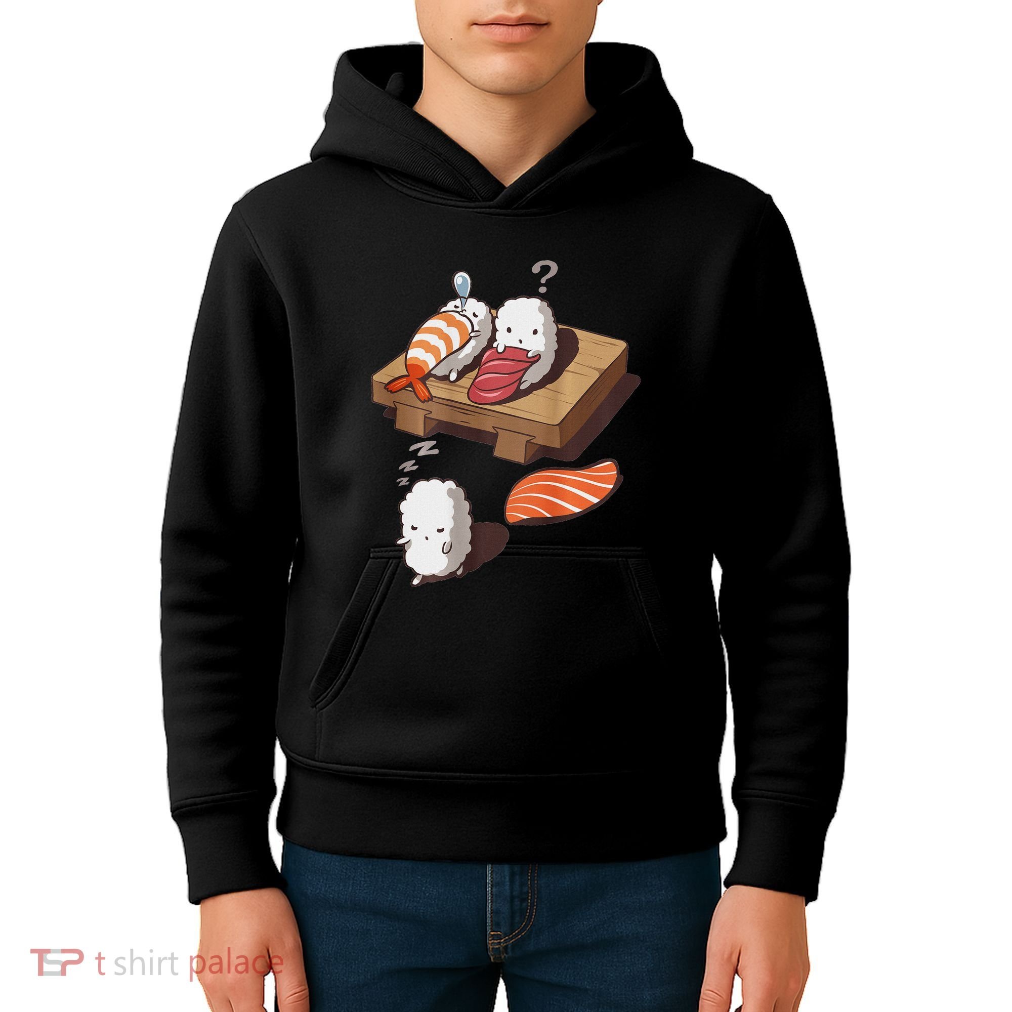 Cute And Funny Japanese Nigiri Sushi Sleepwalking Kids Hoodie