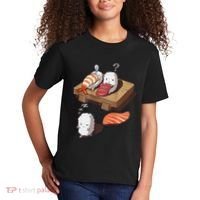 Cute And Funny Japanese Nigiri Sushi Sleepwalking Kids T-Shirt thumb 2