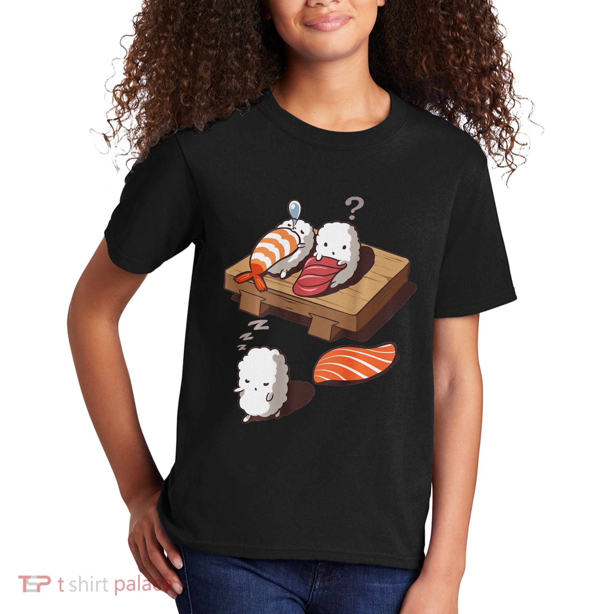 Cute And Funny Japanese Nigiri Sushi Sleepwalking Kids T-Shirt