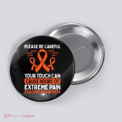 CRPS Awareness Fighter Disease RSD Warrior Orange Ribbon Button
