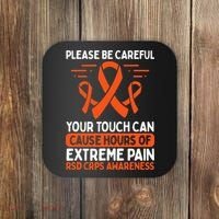 CRPS Awareness Fighter Disease RSD Warrior Orange Ribbon Coaster thumb 0