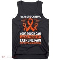 CRPS Awareness Fighter Disease RSD Warrior Orange Ribbon Tank Top thumb 0