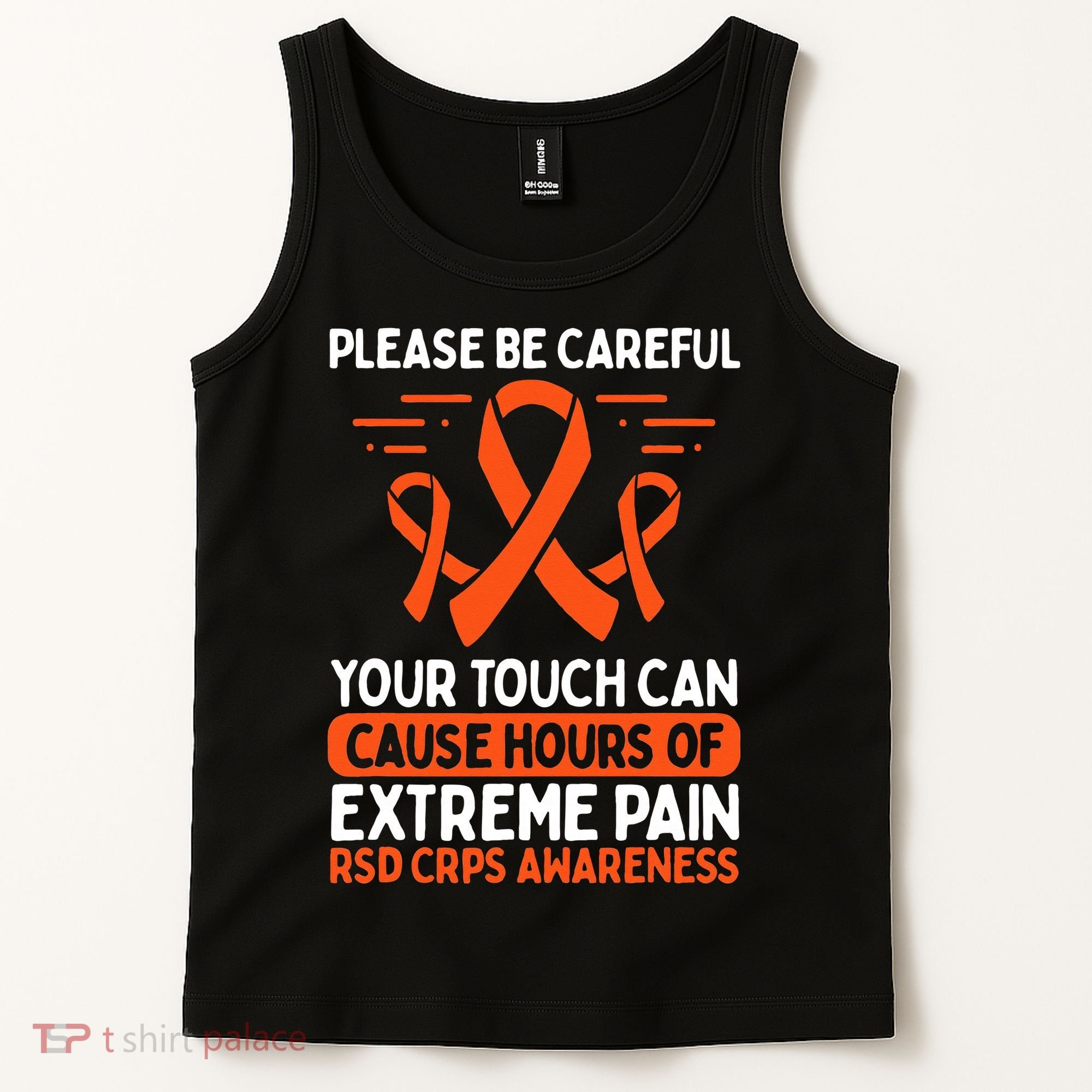 CRPS Awareness Fighter Disease RSD Warrior Orange Ribbon Tank Top