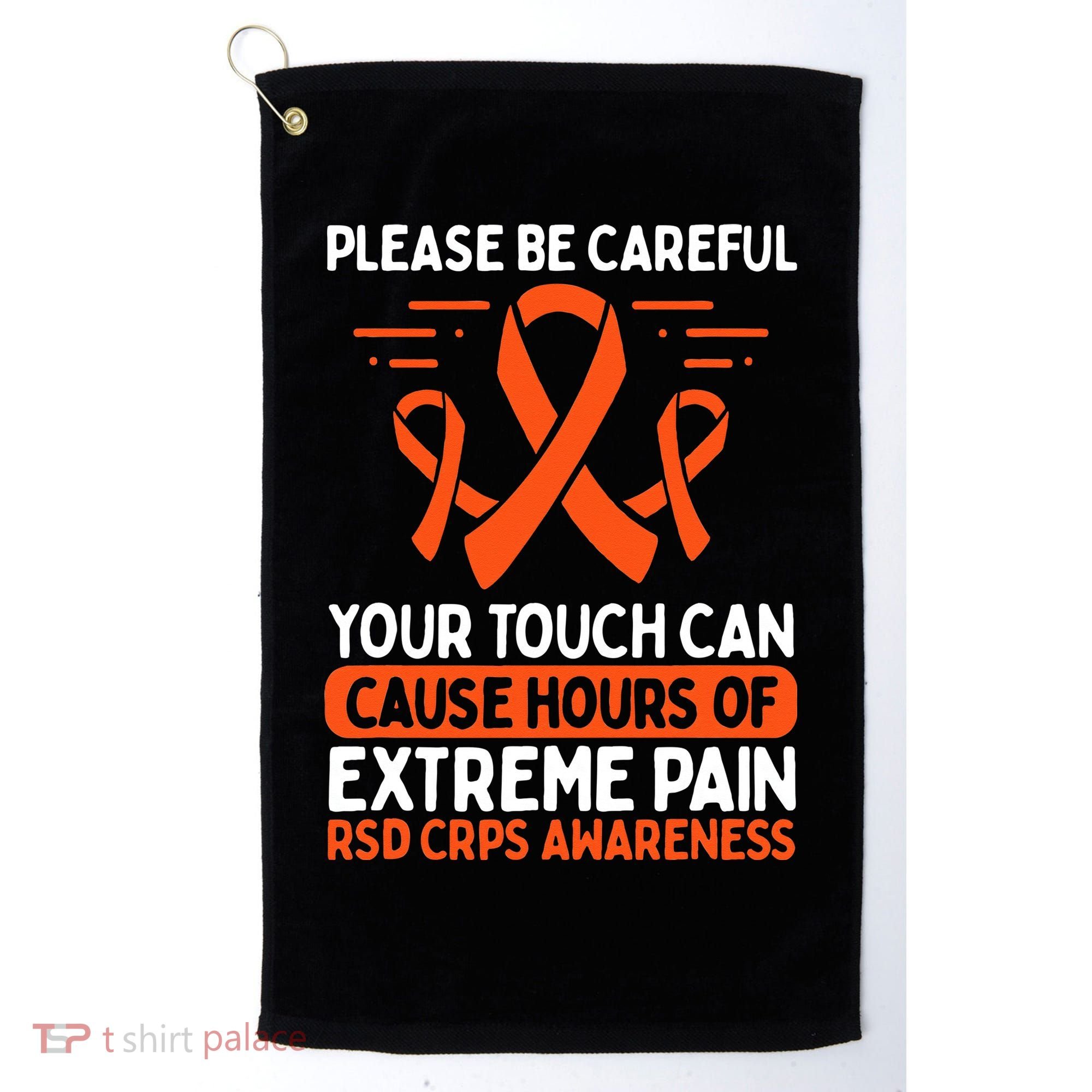 CRPS Awareness Fighter Disease RSD Warrior Orange Ribbon Golf Towel