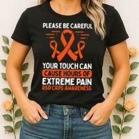 CRPS Awareness Fighter Disease RSD Warrior Orange Ribbon Women's T-Shirt thumb 2
