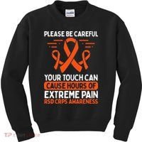 CRPS Awareness Fighter Disease RSD Warrior Orange Ribbon Kids Sweatshirt thumb 0