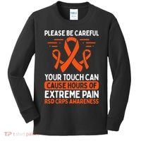 CRPS Awareness Fighter Disease RSD Warrior Orange Ribbon Kids Long Sleeve Shirt thumb 0