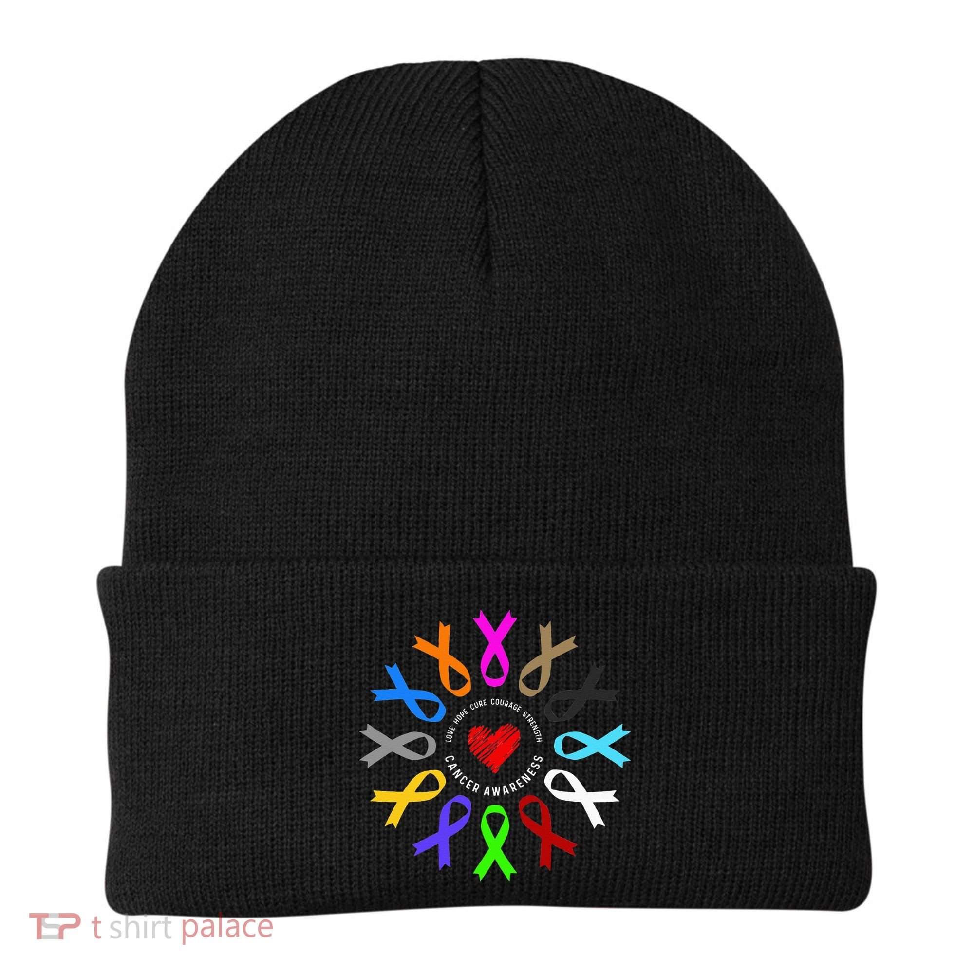 Cancer Awareness Fight Cancer Ribbon Beanie