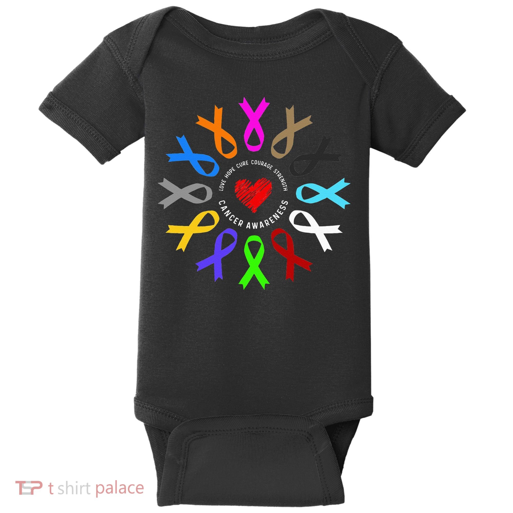 Cancer Awareness Fight Cancer Ribbon Baby Bodysuit