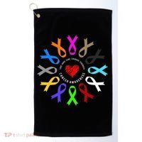 Cancer Awareness Fight Cancer Ribbon Golf Towel thumb 0