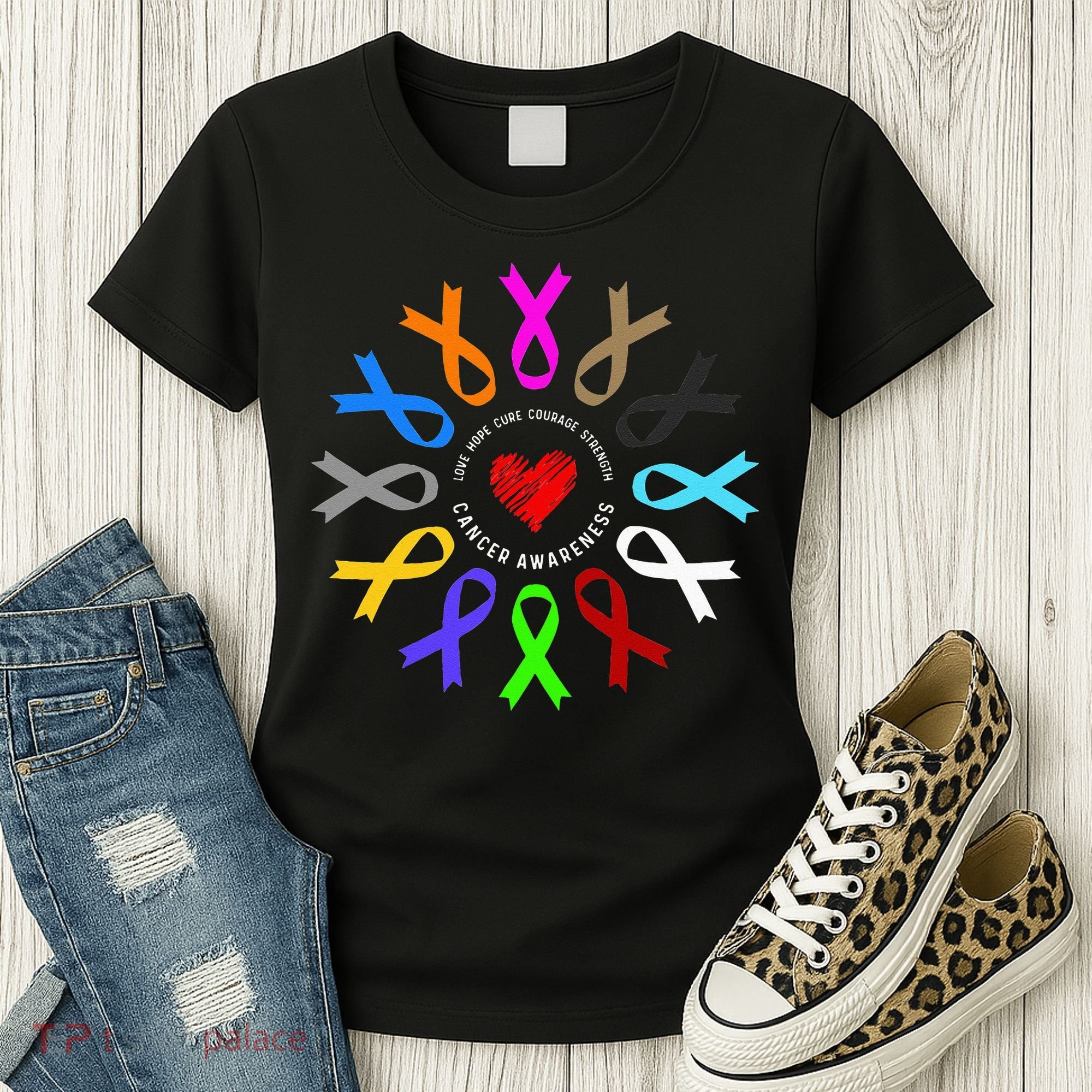 Cancer Awareness Fight Cancer Ribbon Women's T-Shirt