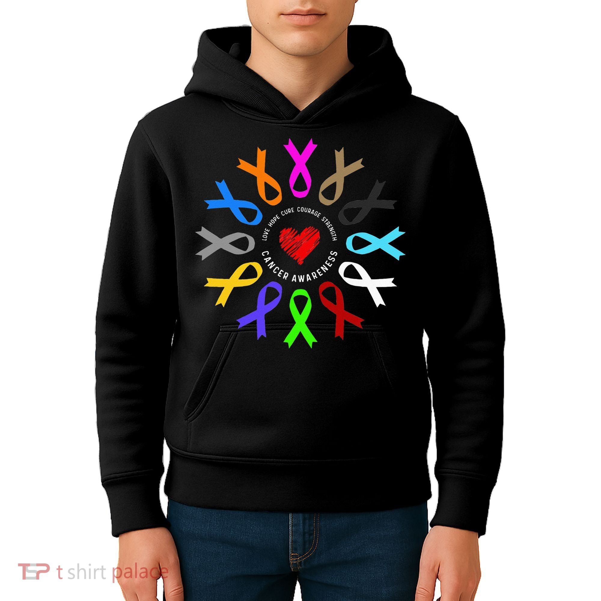 Cancer Awareness Fight Cancer Ribbon Kids Hoodie