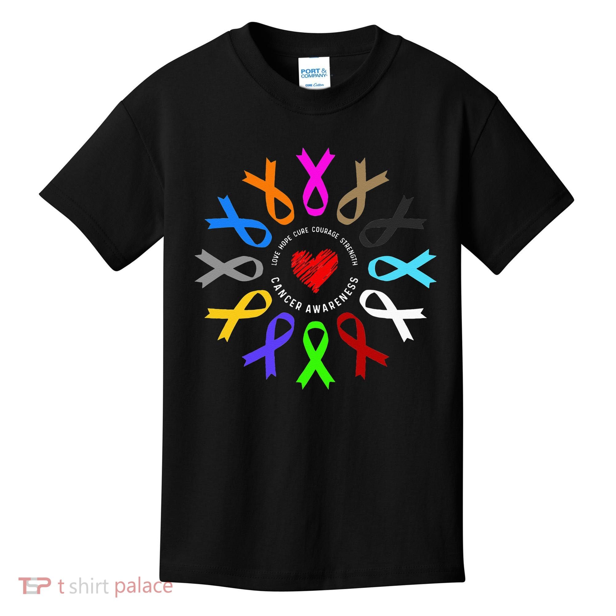 Cancer Awareness Fight Cancer Ribbon Kids T-Shirt