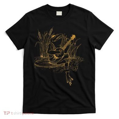 Cottagecore Aesthetic Frog Playing Banjo Cute T-Shirt