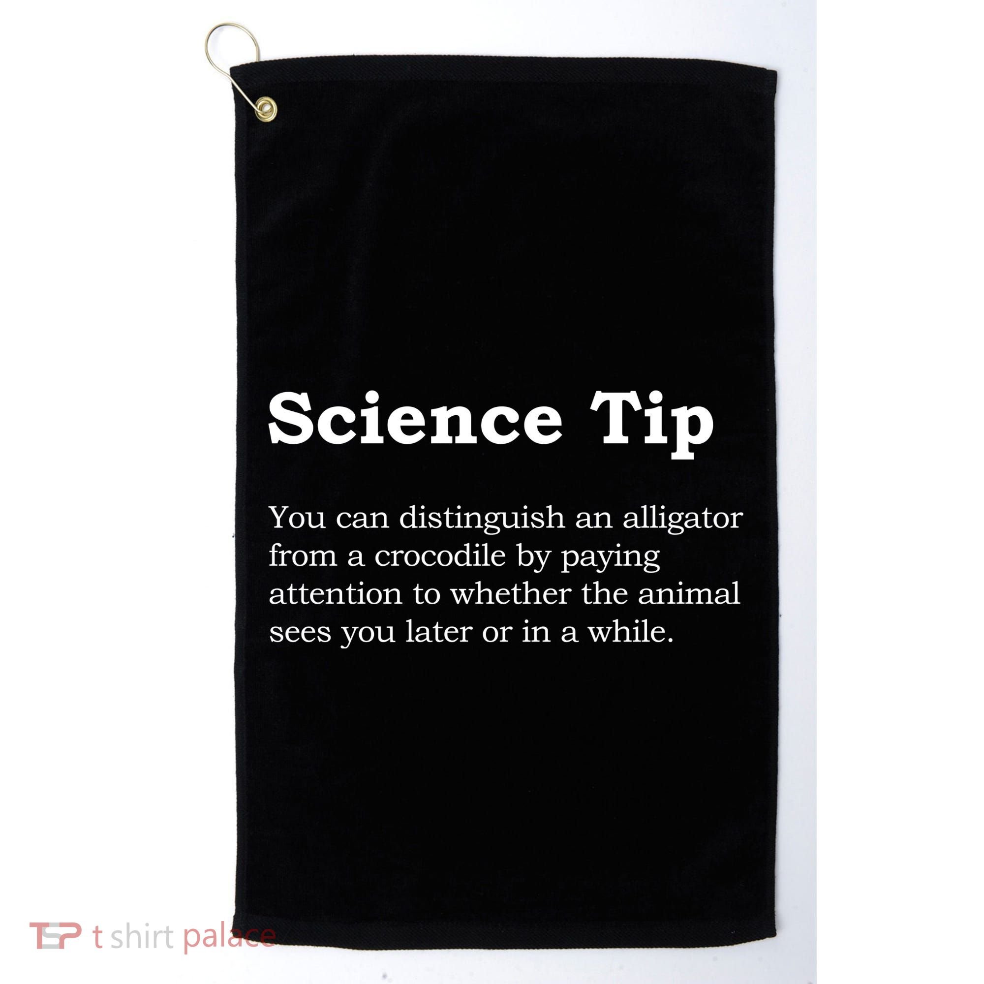 Crocodile Alligator Funny Science Tip Golf Towel