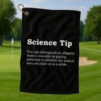 Crocodile Alligator Funny Science Tip Golf Towel thumb 1