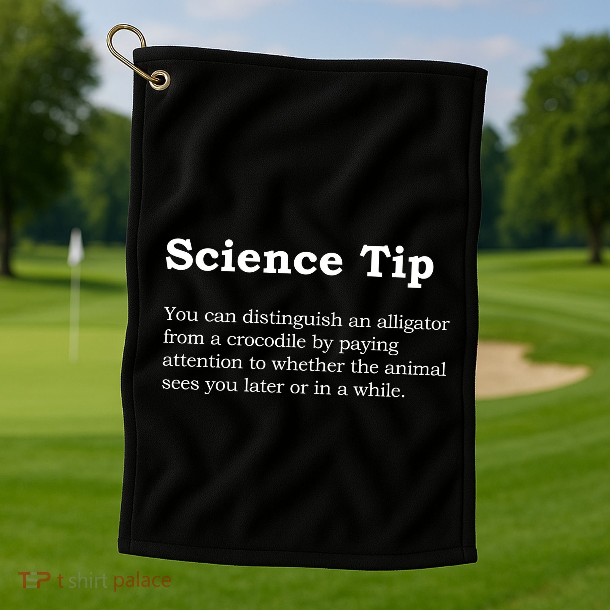 Crocodile Alligator Funny Science Tip Golf Towel