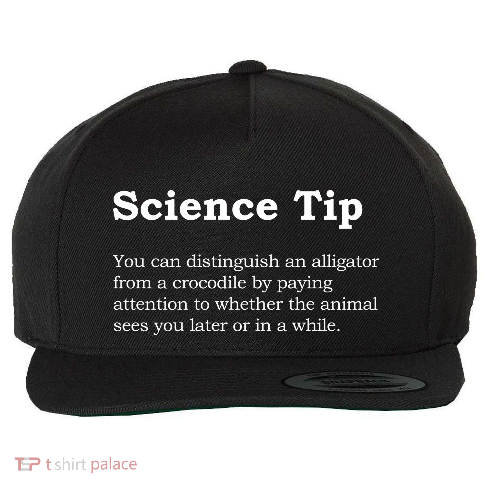 Crocodile Alligator Funny Science Tip Wool Snapback Cap