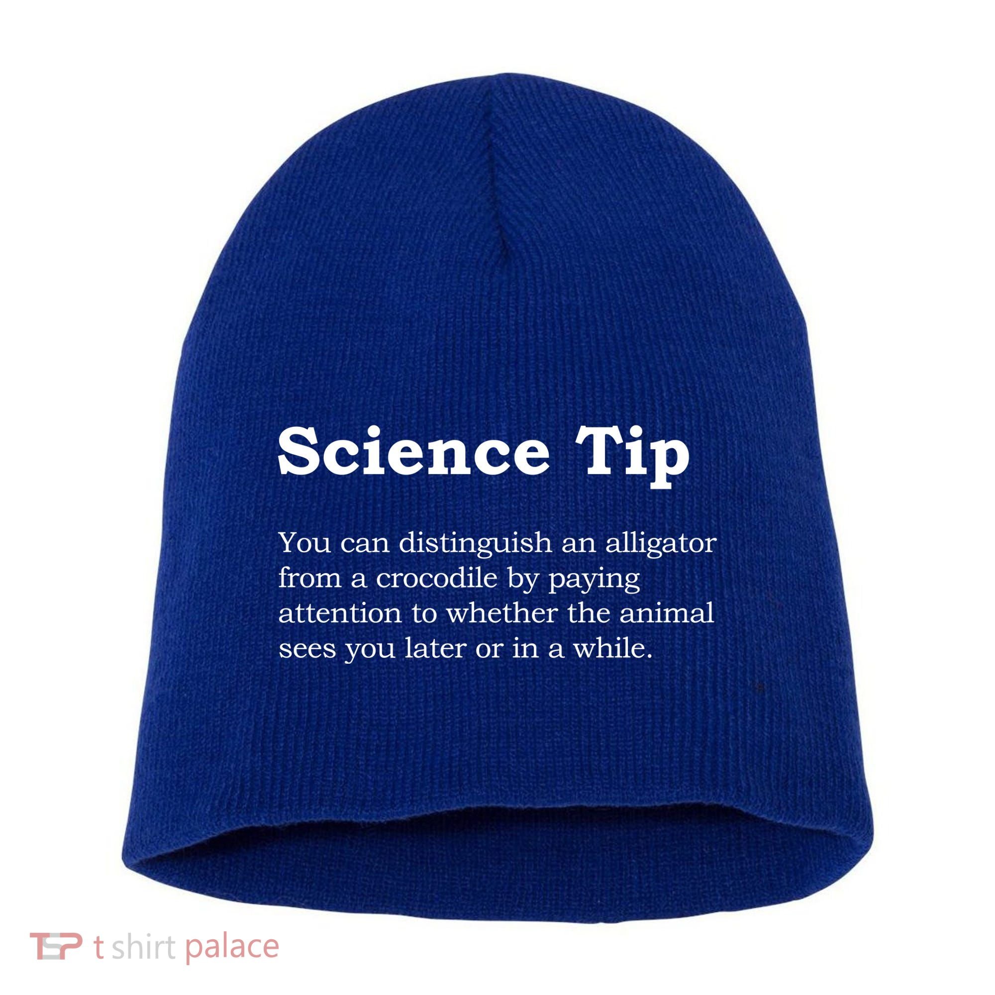 Crocodile Alligator Funny Science Tip Short Acrylic Beanie