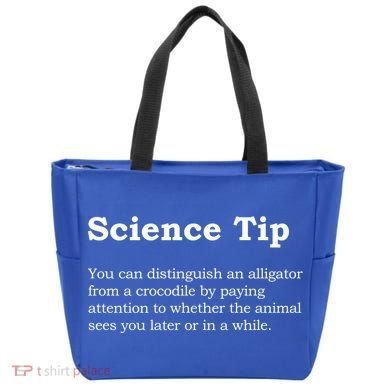 Crocodile Alligator Funny Science Tip Tote Bag