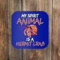 Cute And Funny My Spirit Animal Is A Hermit Crab Cool Gift Coaster thumb 0