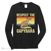 Capybara Art For Women Rodent Animal Lover Capybara Long Sleeve Shirt thumb 0