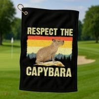 Capybara Art For Women Rodent Animal Lover Capybara Golf Towel thumb 1