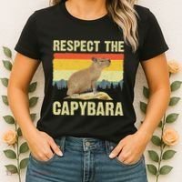 Capybara Art For Women Rodent Animal Lover Capybara Women's T-Shirt thumb 2