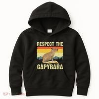 Capybara Art For Women Rodent Animal Lover Capybara Kids Hoodie thumb 0
