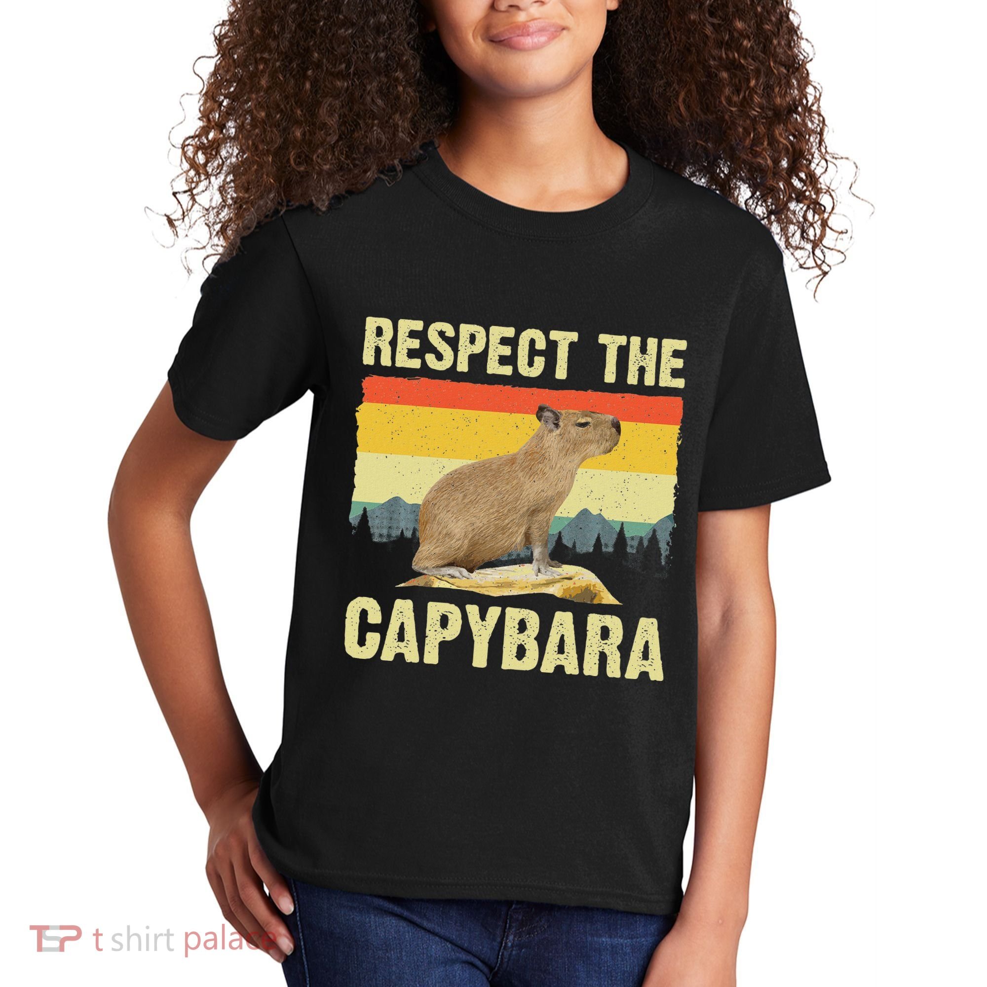 Capybara Art For Women Rodent Animal Lover Capybara Kids T-Shirt