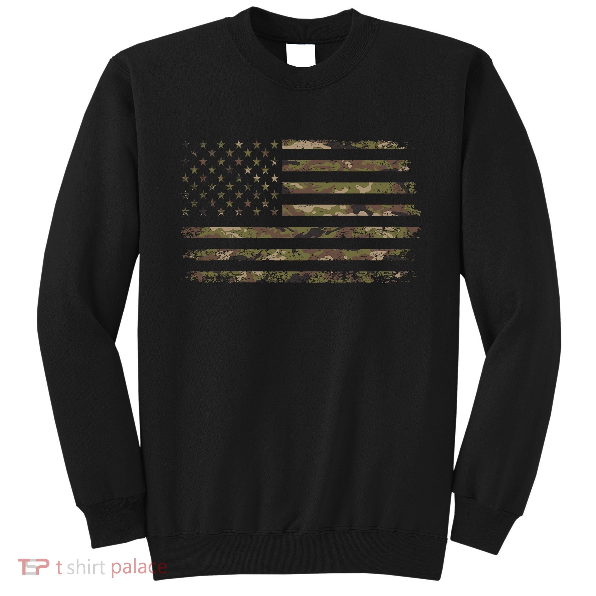 Camo American Flag Usa Camouflage Sweatshirt