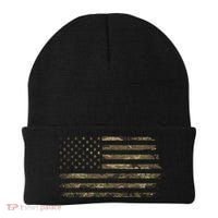 Camo American Flag Usa Camouflage Beanie thumb 0