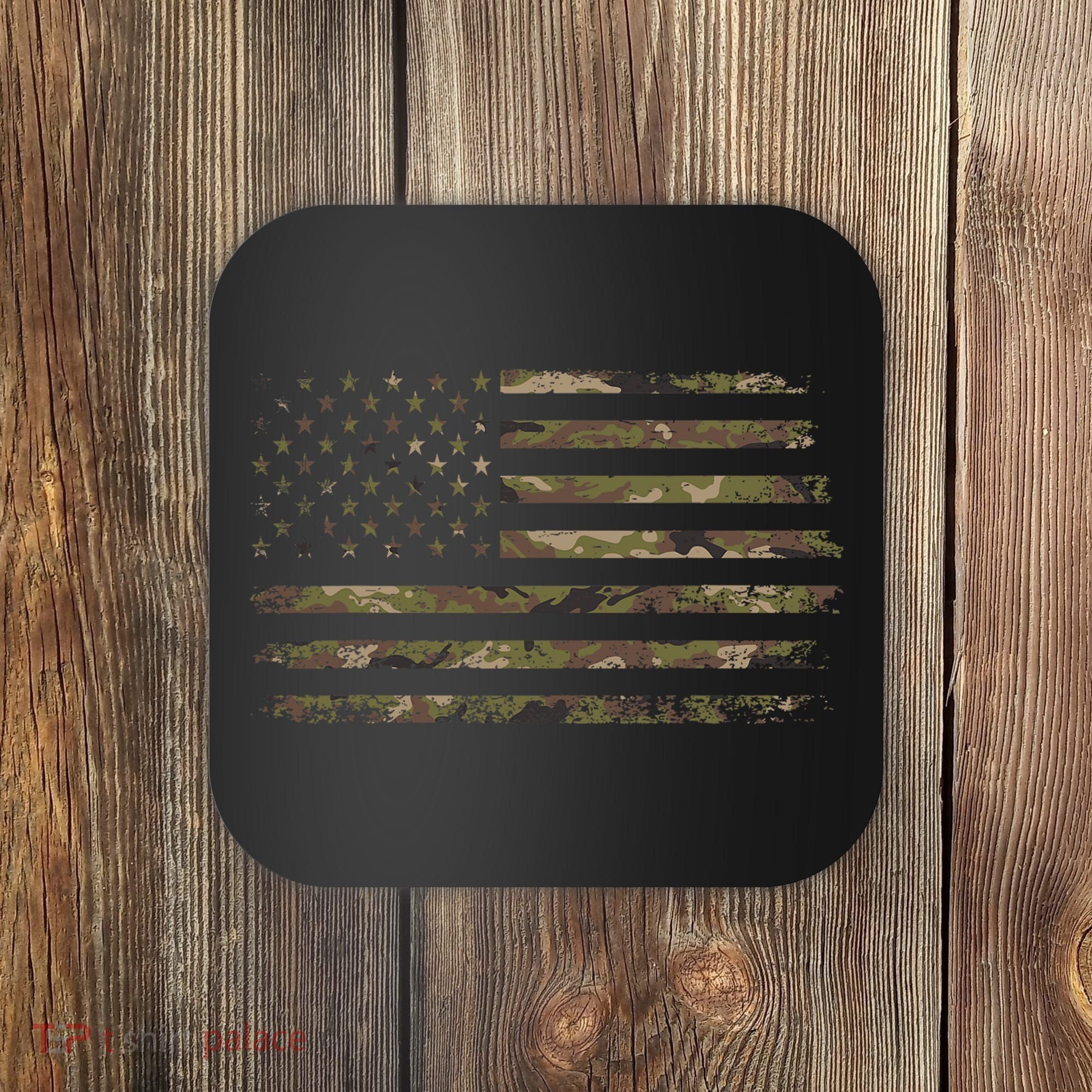 Camo American Flag Usa Camouflage Coaster