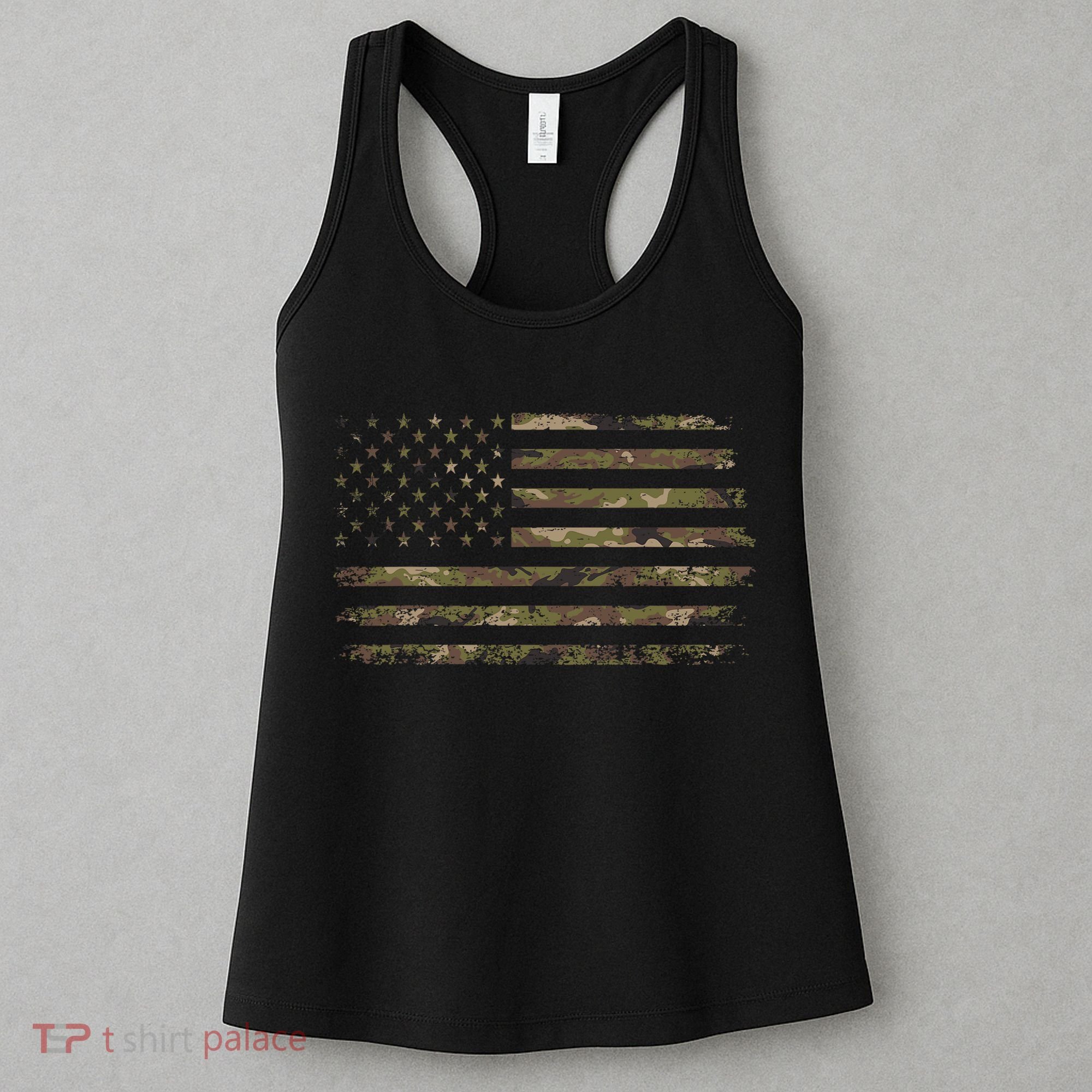 Camo American Flag Usa Camouflage Women's Tank Top