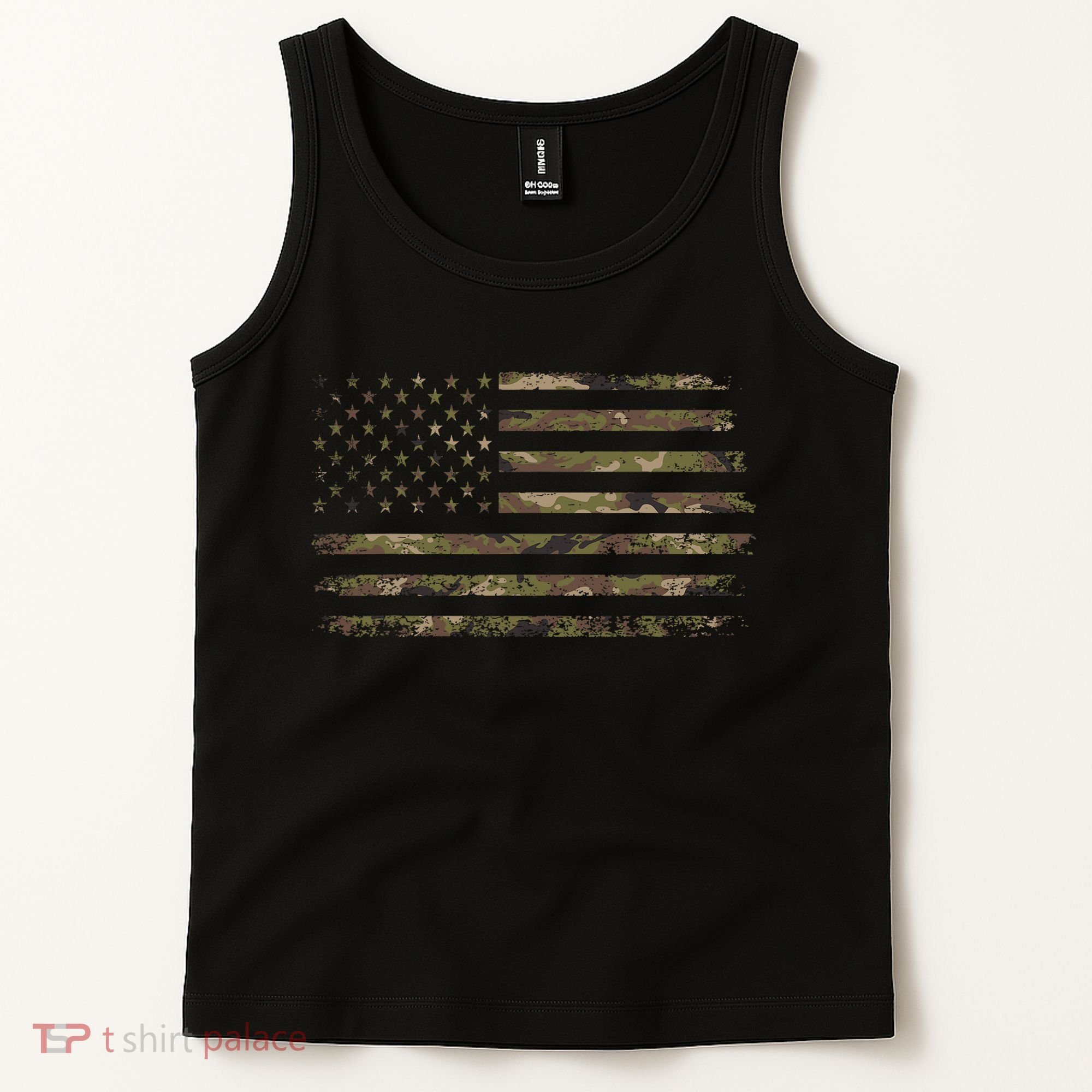 Camo American Flag Usa Camouflage Tank Top