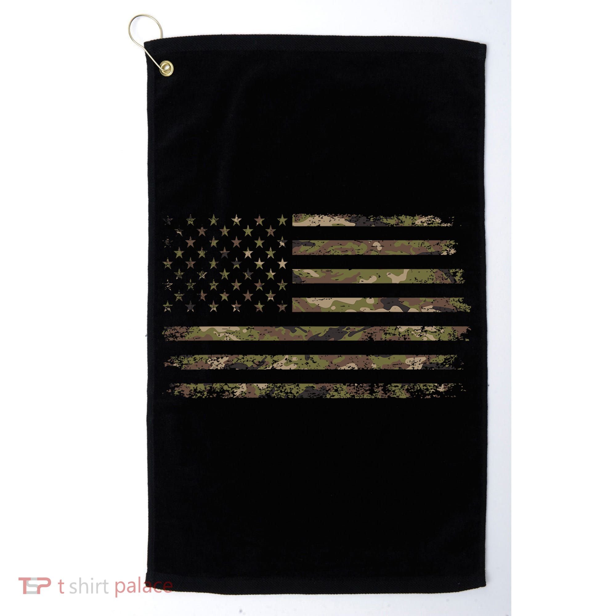 Camo American Flag Usa Camouflage Golf Towel