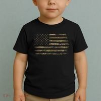 Camo American Flag Usa Camouflage Toddler T-Shirt thumb 2