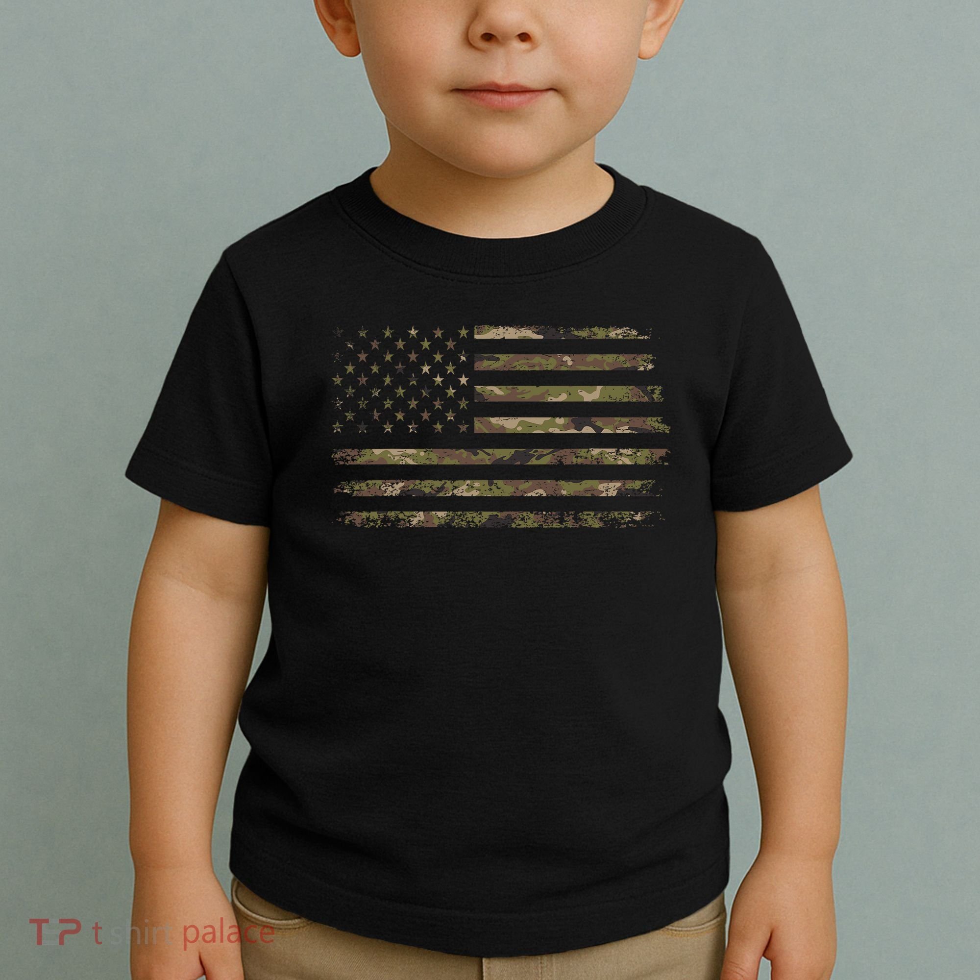 Camo American Flag Usa Camouflage Toddler T-Shirt