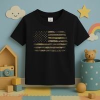 Camo American Flag Usa Camouflage Toddler T-Shirt thumb 3