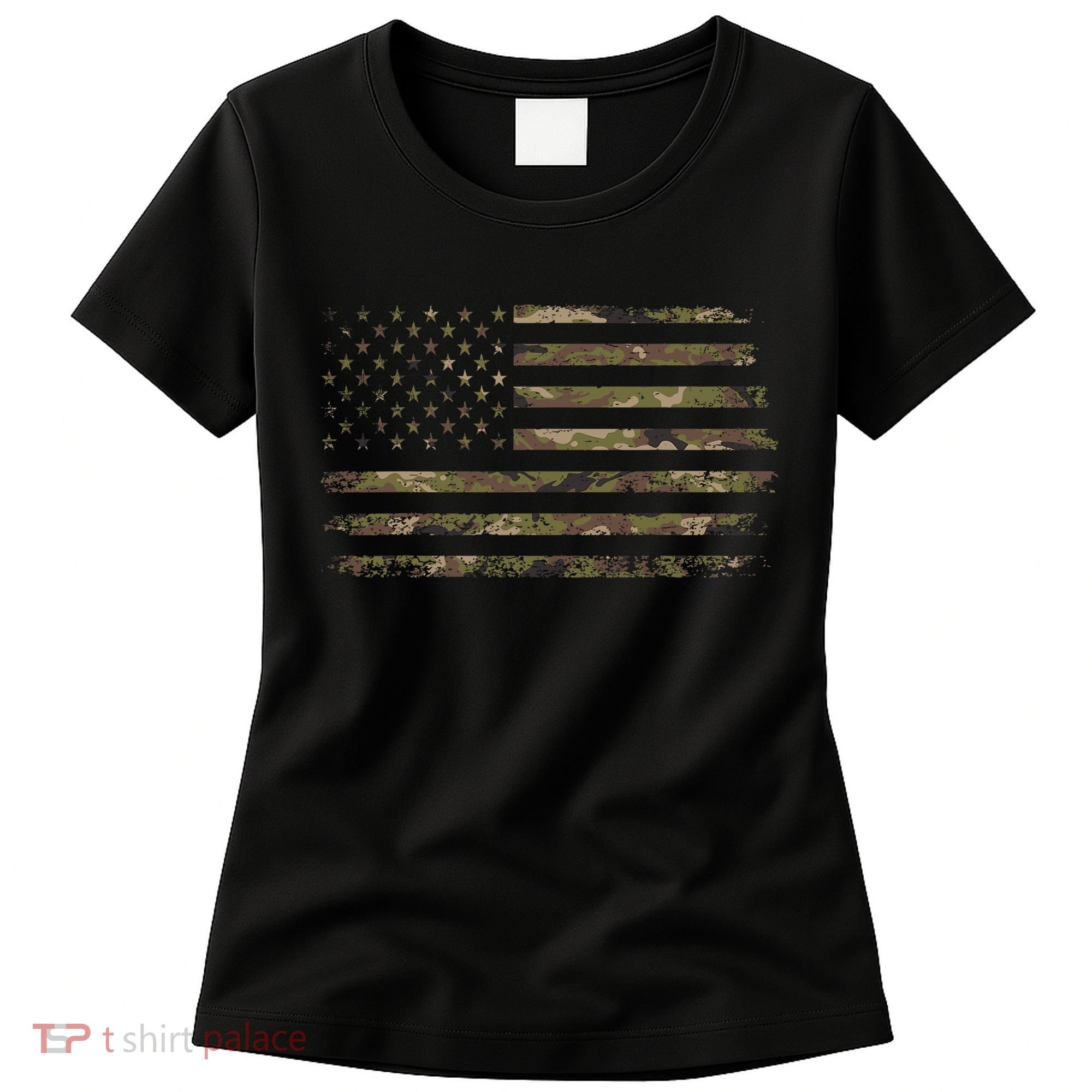 Camo American Flag Usa Camouflage Women's T-Shirt