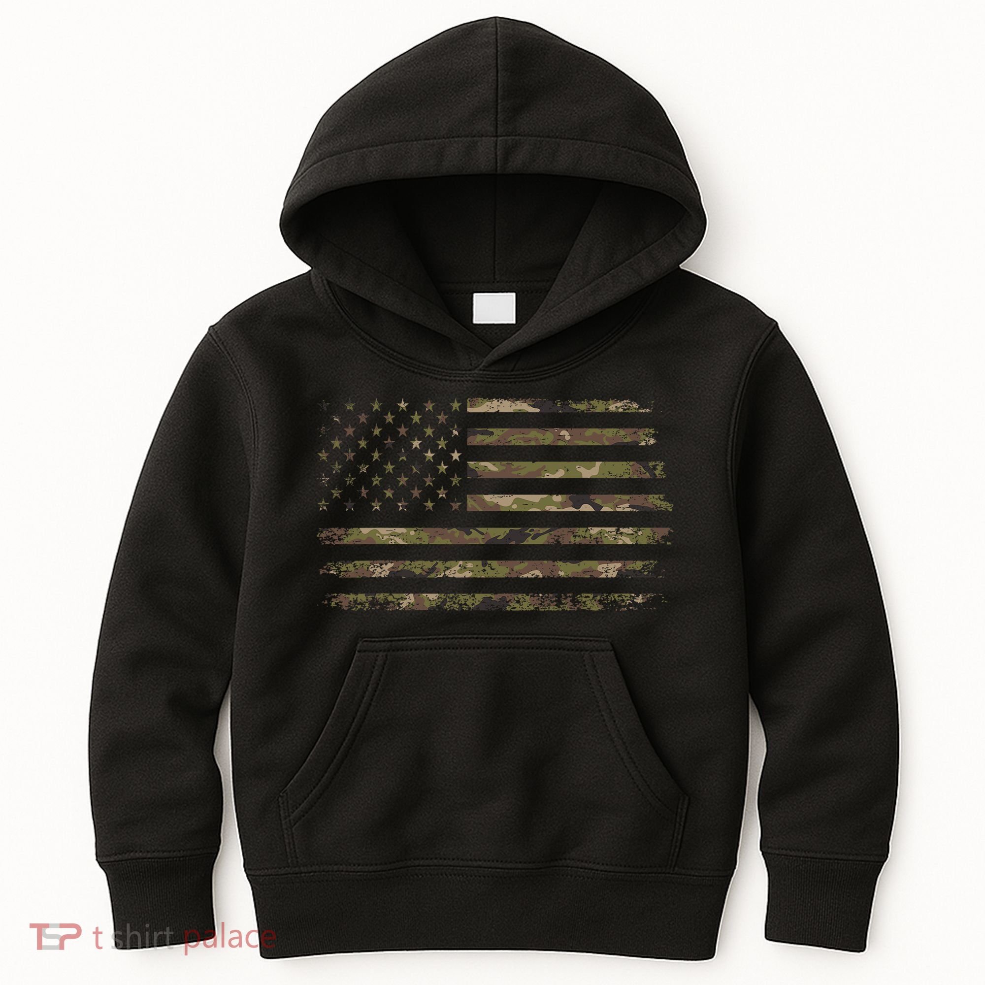 Camo American Flag Usa Camouflage Kids Hoodie