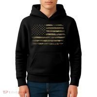 Camo American Flag Usa Camouflage Kids Hoodie thumb 4