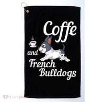 Coffee And French Bulldogs Golf Towel thumb 0