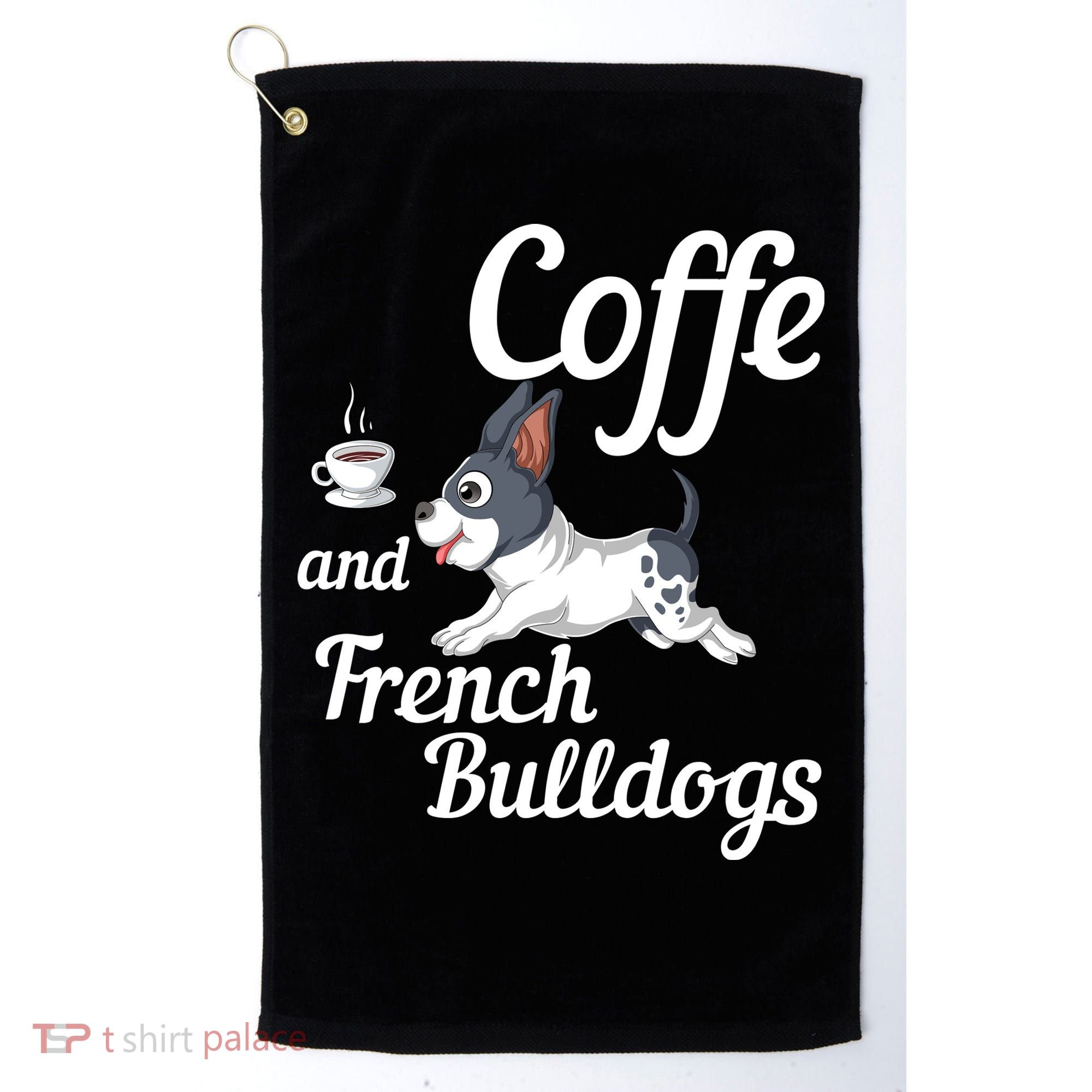Coffee And French Bulldogs Golf Towel
