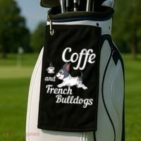 Coffee And French Bulldogs Golf Towel thumb 2