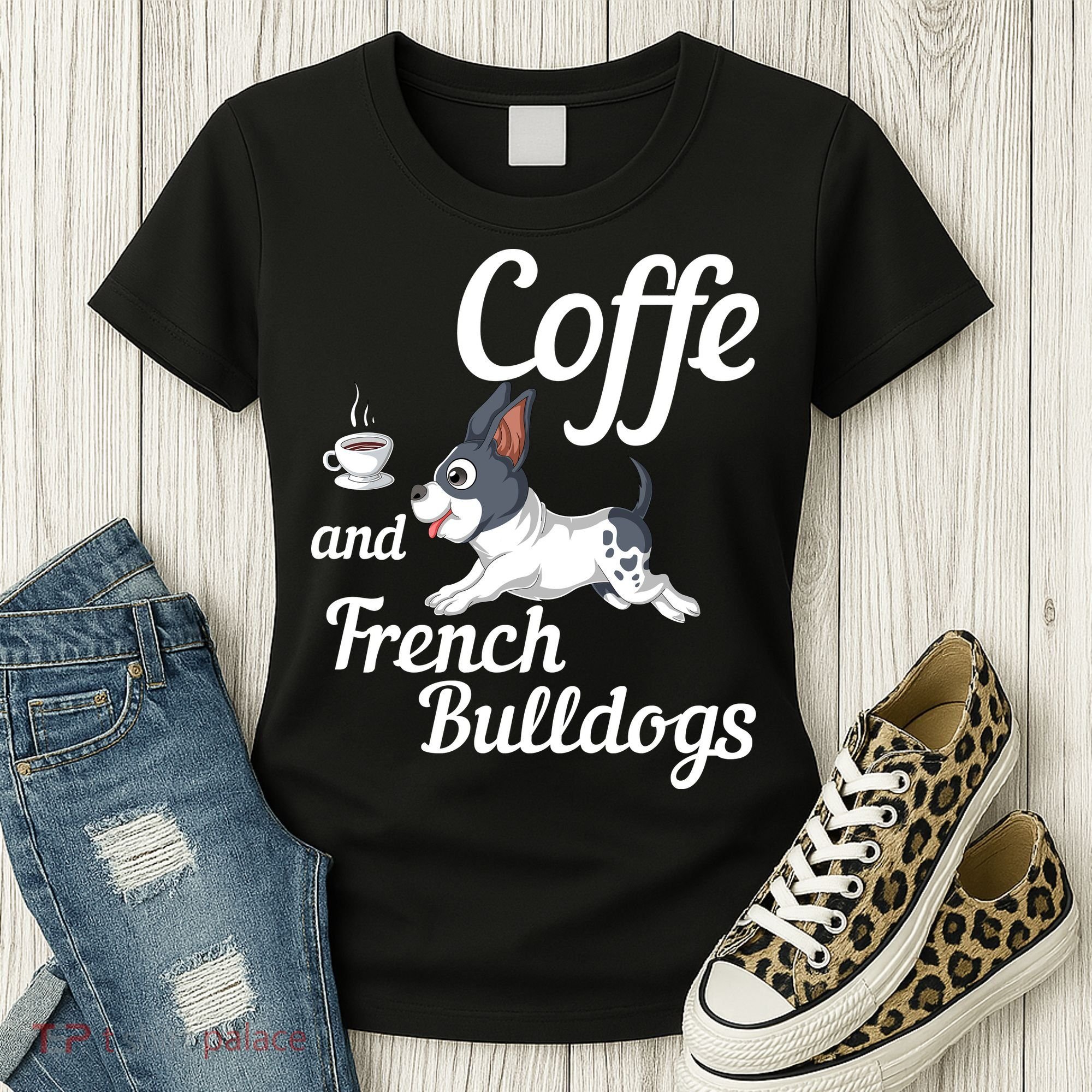 Coffee And French Bulldogs Women's T-Shirt