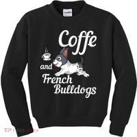 Coffee And French Bulldogs Kids Sweatshirt thumb 0