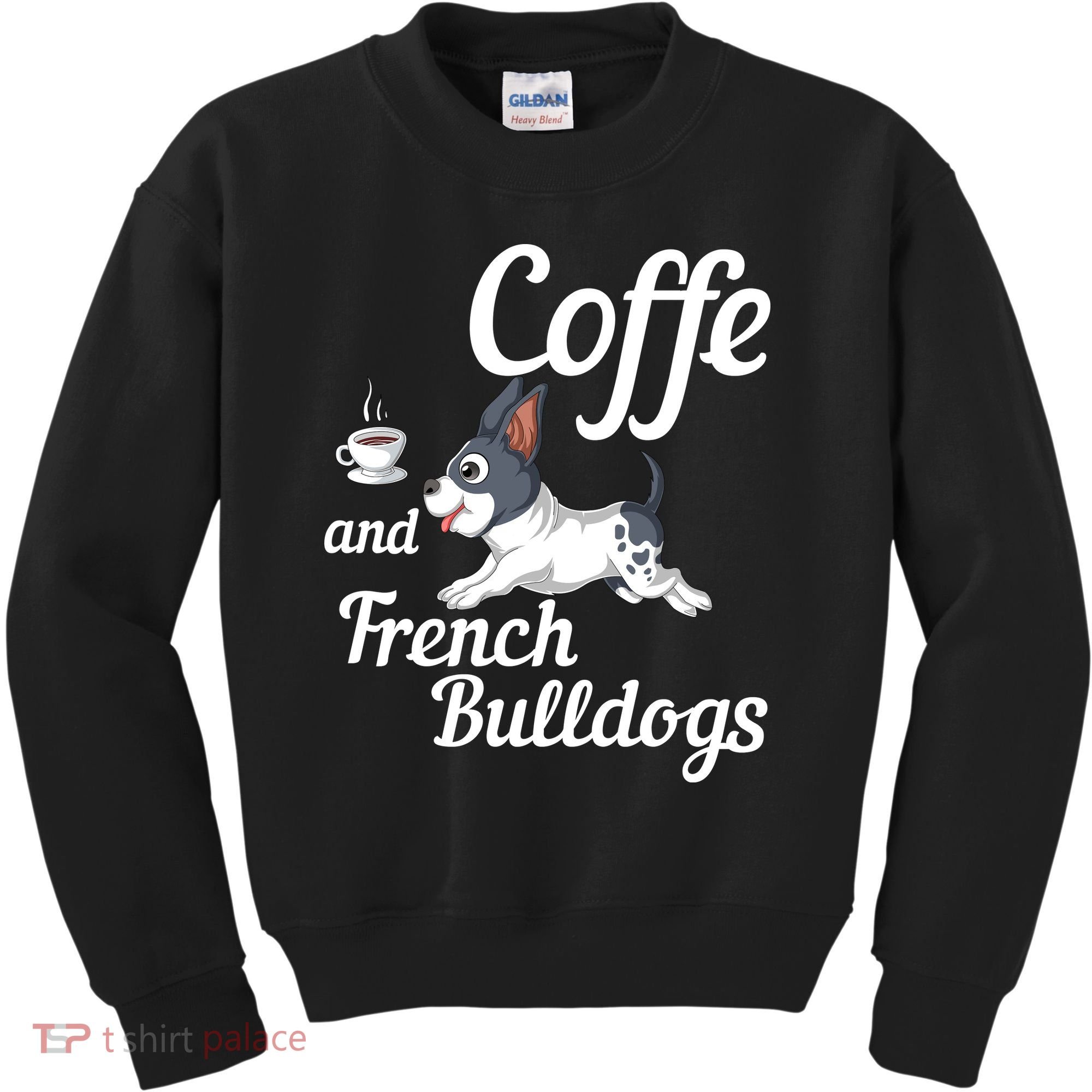 Coffee And French Bulldogs Kids Sweatshirt