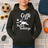 Coffee And French Bulldogs Kids Hoodie thumb 2